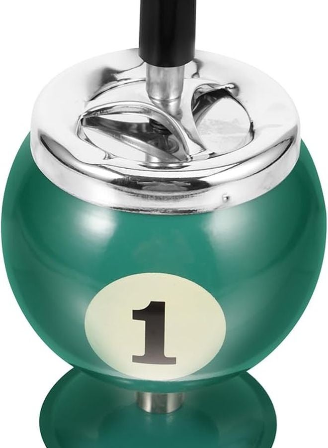 Vintage Style Automatic Windproof Metal Ashtray with Lid Push Button Design for Home Office - Image 1